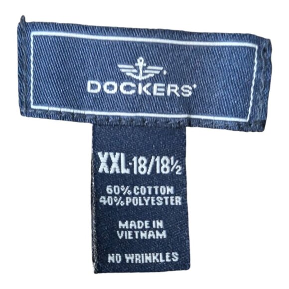 Dockers Mens XXL Plaid Shirt Brown Cotton & Polyester Blend No Wrinkles Button - Picture 2 of 9